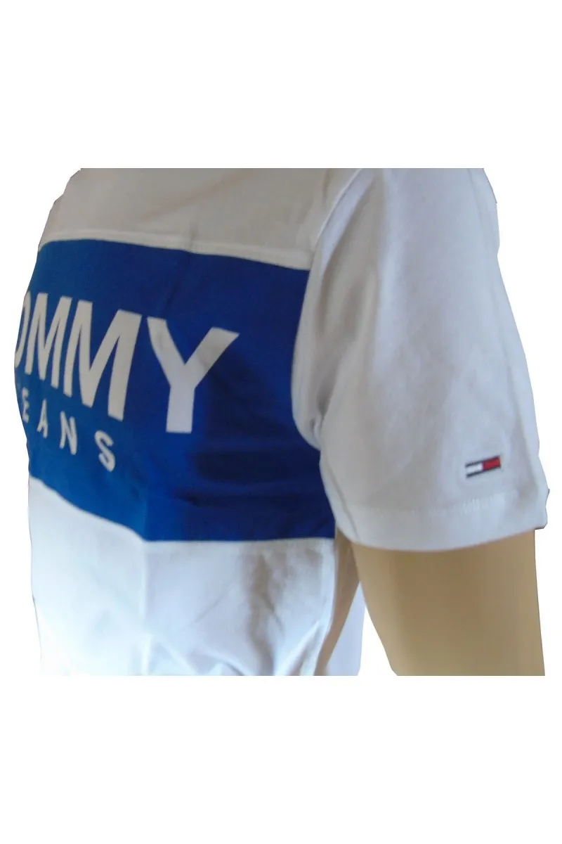 T shirt Tommy jeans homme bold logo tee DM0DM06348 Blanc