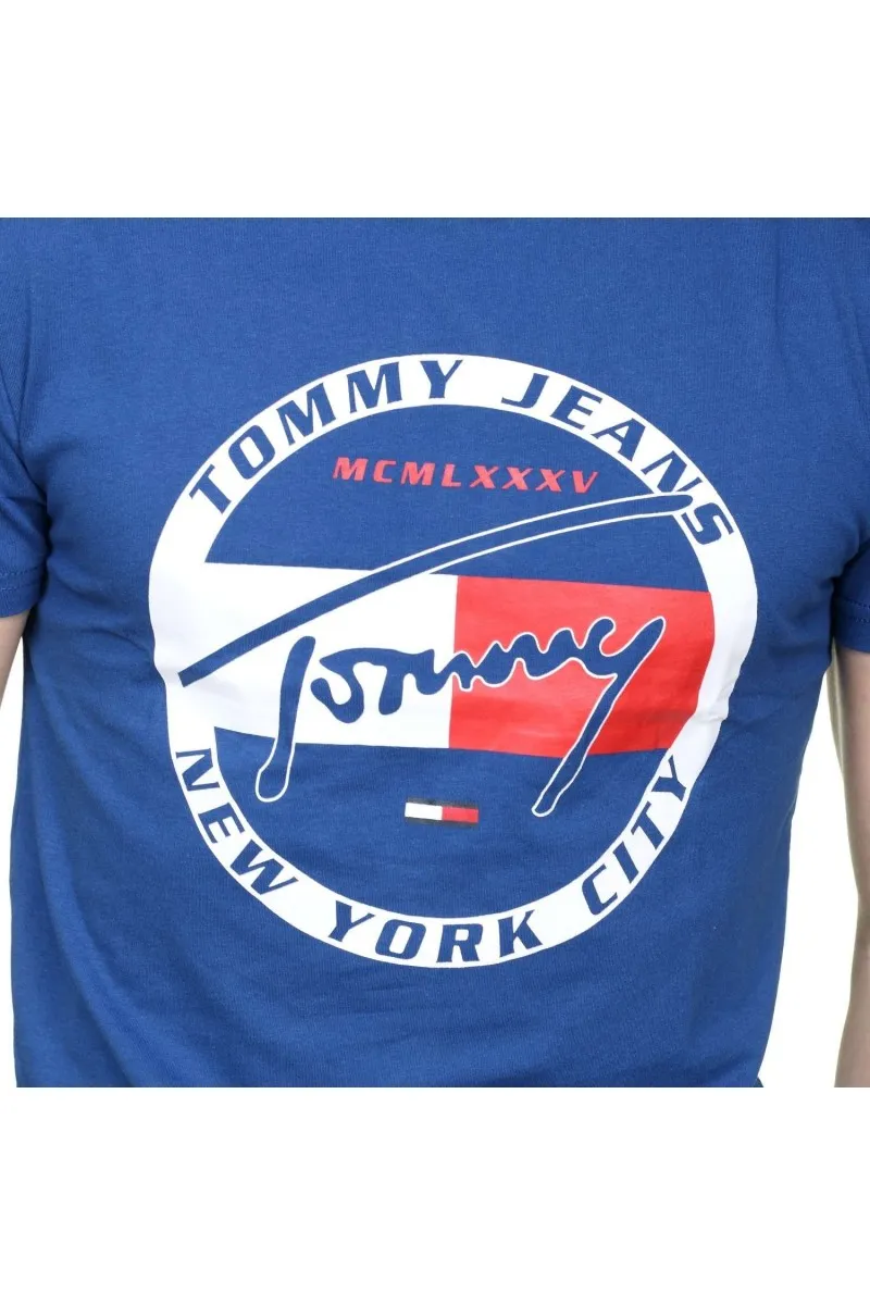 T shirt Tommy jeans homme Circle graphic DM0DM06081 434 Bleu