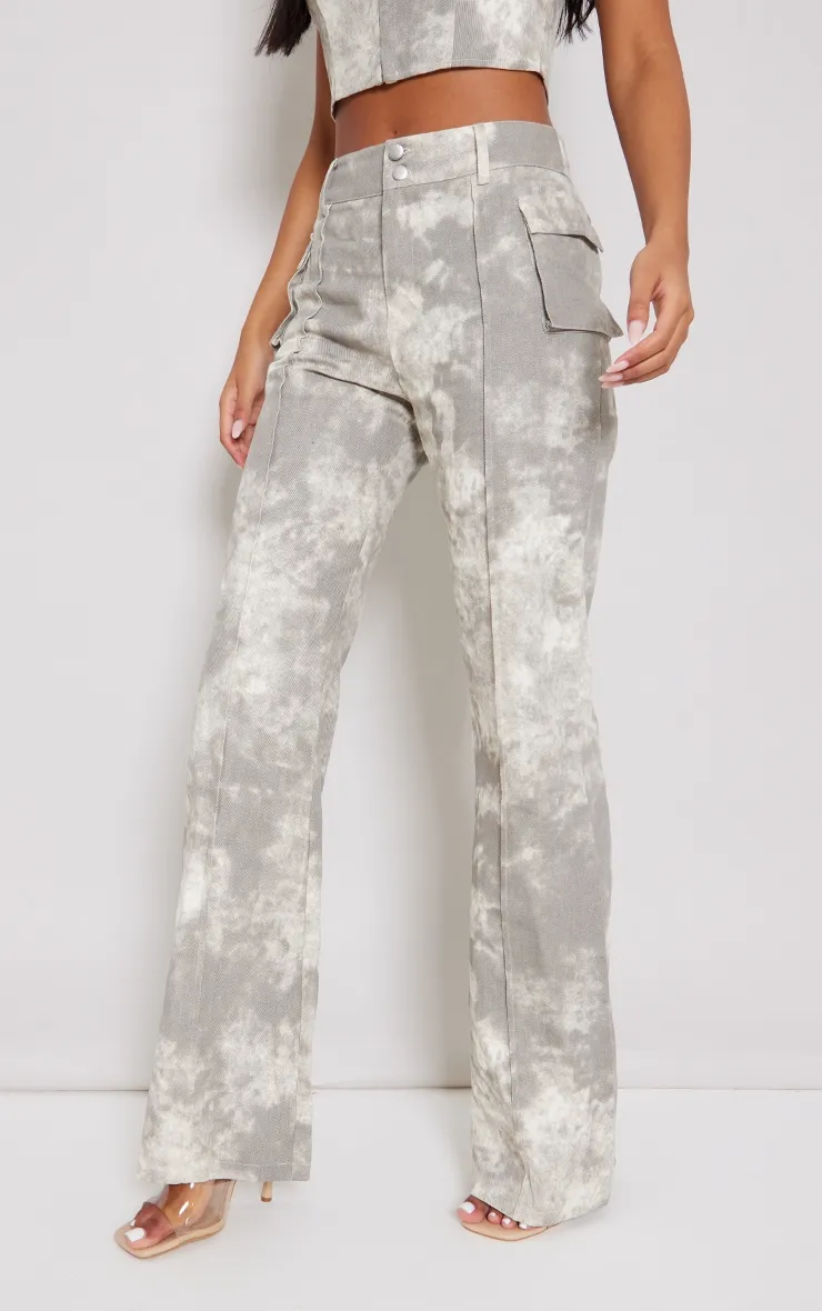 Tall Pantalon cargo gris délavé javélisé