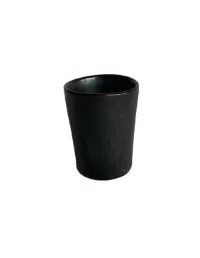 Tasse a café en gres noir - brume par angel des montagnes